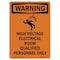 Signmission Safety Sign, OSHA WARNING, 5" Height, High Voltage Electrical, Portrait OS-WS-D-35-V-13240 - alternate 1